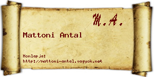Mattoni Antal névjegykártya
